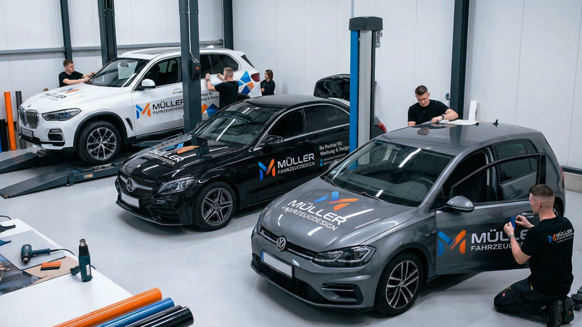 Professionelle Fahrzeugbeschriftung und Entschriftung für Firmenfahrzeuge und individuelles Fahrzeugbranding